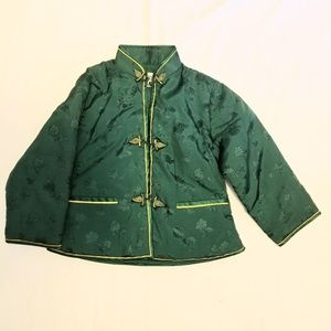 Plum Blossom Toddler Chinese Green Jacket